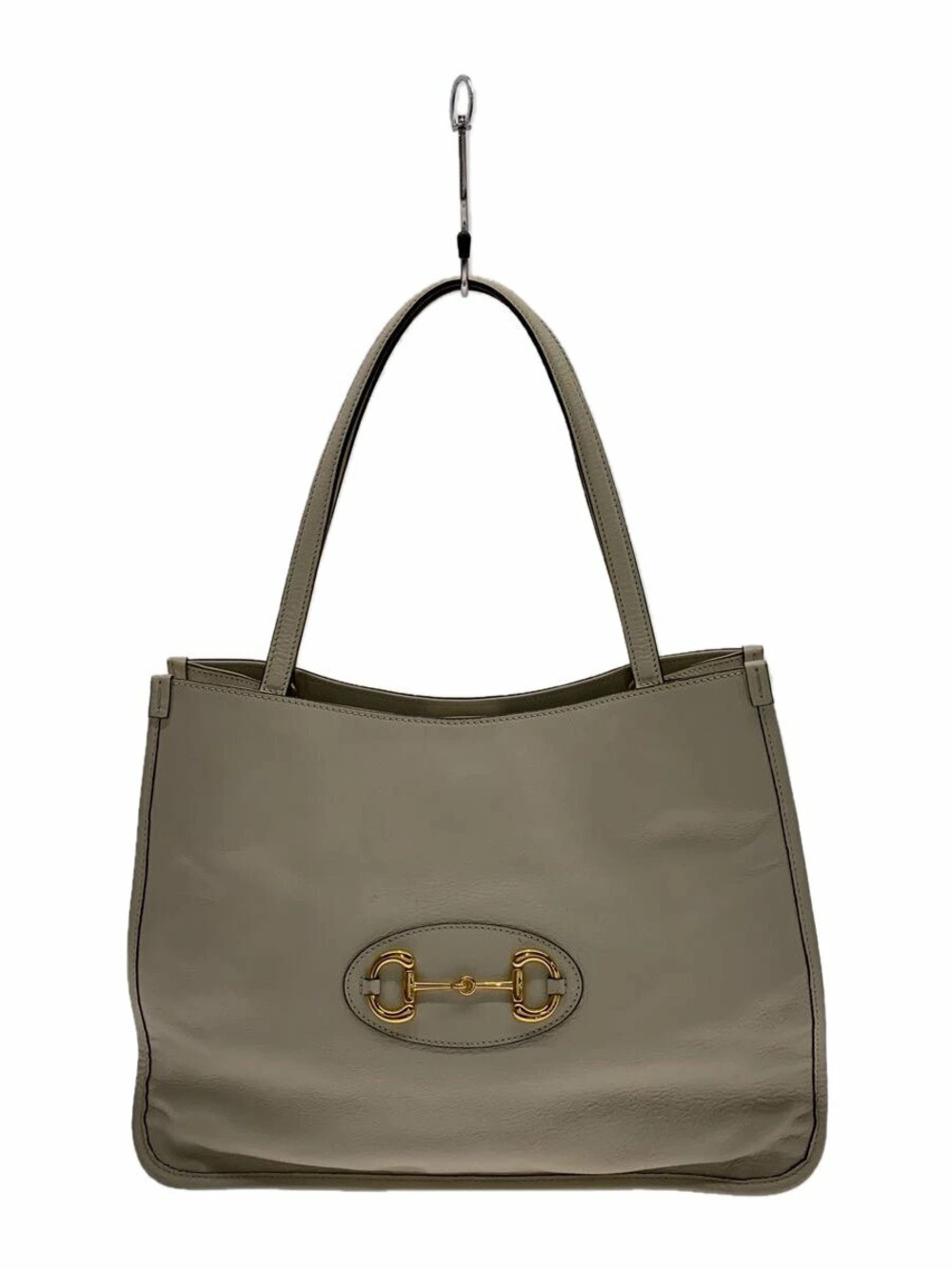 Gucci Horsebit Tote Bag Leather White